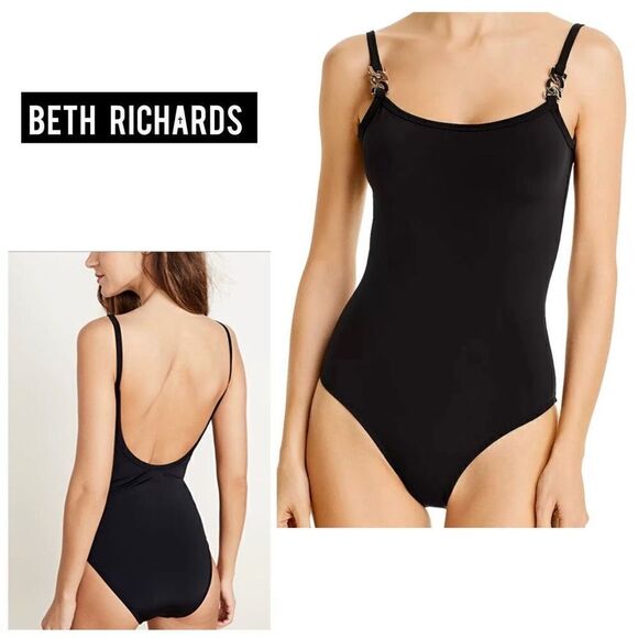 New. Beth Richards black chain swimsuit. Retails $260. - Picture 1 of 13